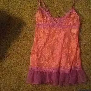 NWT fredericks of Hollywood garnet lace nightie
